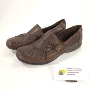 Cobb Hill by New Balance Paulette Leather Flat Womens Size 9.5 CAG01 Brown
